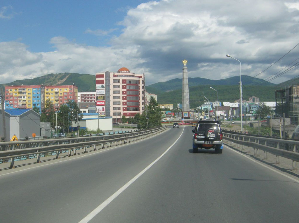 Въезд в город Южно-Сахалинск